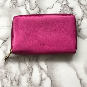 Fossil Leather Emma RFID zip around Wallet